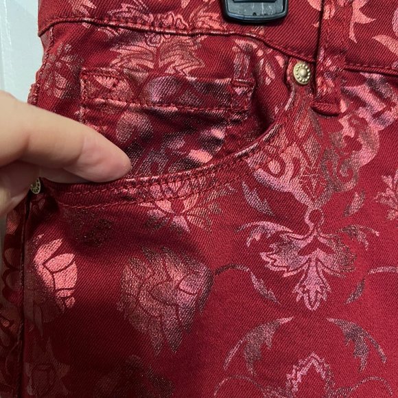 DG2 Diane Gilman Stretch Pants-Sparkle Embossed Print-Size 12-Vanentine-Holiday - Picture 5 of 11